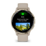 Garmin - Venu 3s smartwatch cu GPS și AMOLED - ramă din oţel inoxidabil Soft Gold cu carcasă French Gray şi curea din silicon