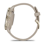 Garmin - Venu 3s smartwatch cu GPS și AMOLED - ramă din oţel inoxidabil Soft Gold cu carcasă French Gray şi curea din silicon