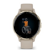 Garmin - Venu 3s smartwatch cu GPS și AMOLED - ramă din oţel inoxidabil Soft Gold cu carcasă French Gray şi curea din silicon