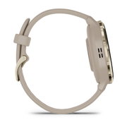 Garmin - Venu 3s smartwatch cu GPS și AMOLED - ramă din oţel inoxidabil Soft Gold cu carcasă French Gray şi curea din silicon