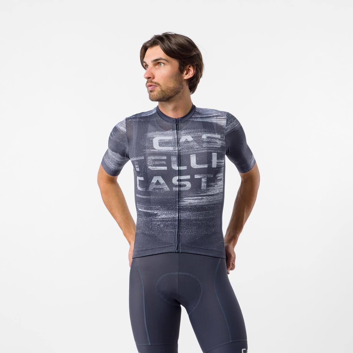 Castelli Tricou cu maneca scurta Castelli Stratus Logo, pentru barbati, twilight blue/winter sky