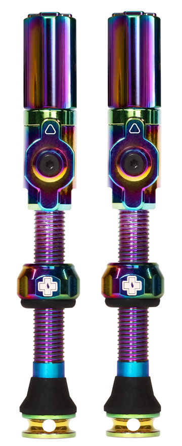 Bicycle Tubes Valve tubeless Muc-Off Tubeless Valves Big Bore Hybrid (Large) Iridescent