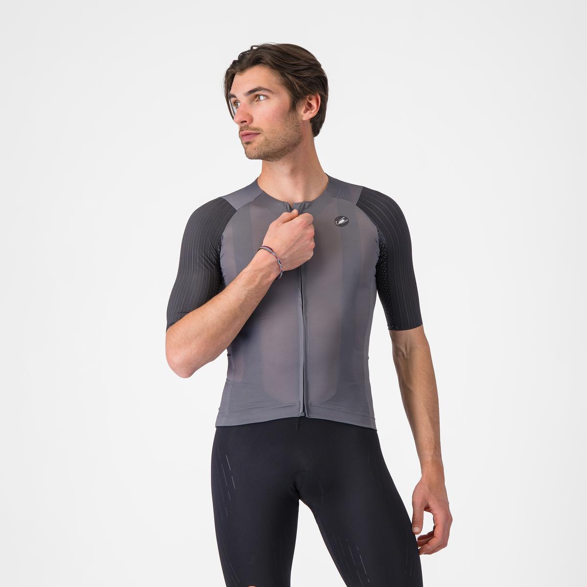 Castelli Tricou cu maneca scurta Castelli Aero Race 8s, pentru barbati, gri inchis