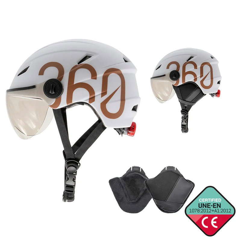 Bicycle Helmets Casca GLOOB Urban cu urechi detasabile Alb-Maro