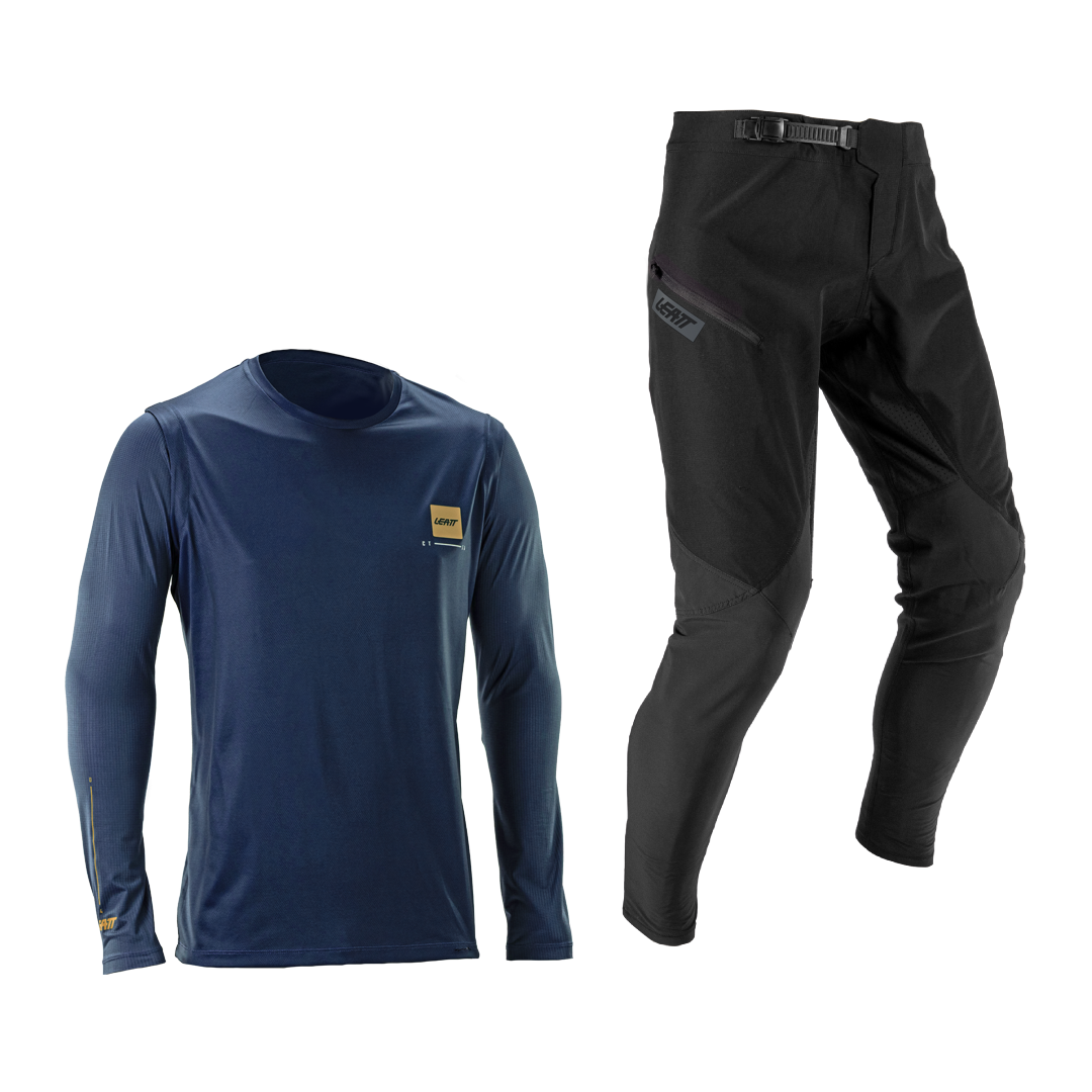 Bicycle Jerseys Bluza si Pantaloni Leatt Ride Kit MTB 1.0 Galaxy Blue