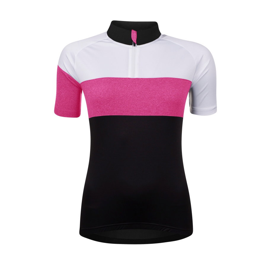 Force Bluza ciclism Force View Lady maneci scurte negru/alb/roz