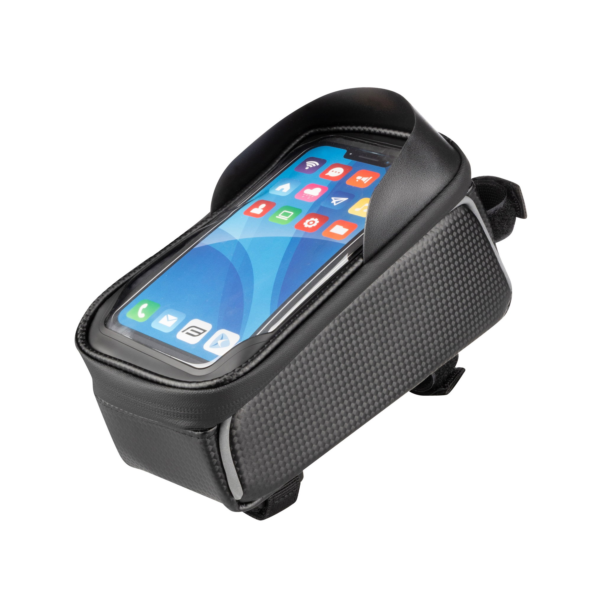 Bicycle Bags & Panniers Borseta cadru Force Clash cu compartiment telefon neagra