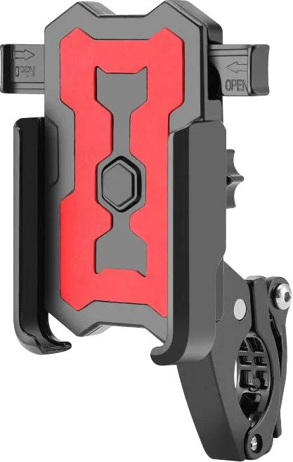Bicycle Bags & Panniers Suport telefon Fivestars BikeDock PHH-100, prindere pe ghidon 22-31.8mm, latime telefon 7-10cm, aluminiu, negru/rosu