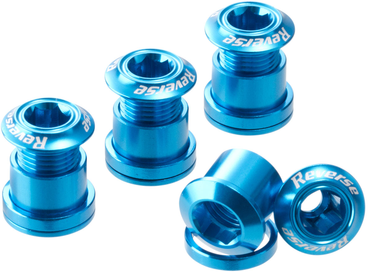 Reverse Set 4 suruburi angrenaj Reverse Chainring Bolt Albastru deschis