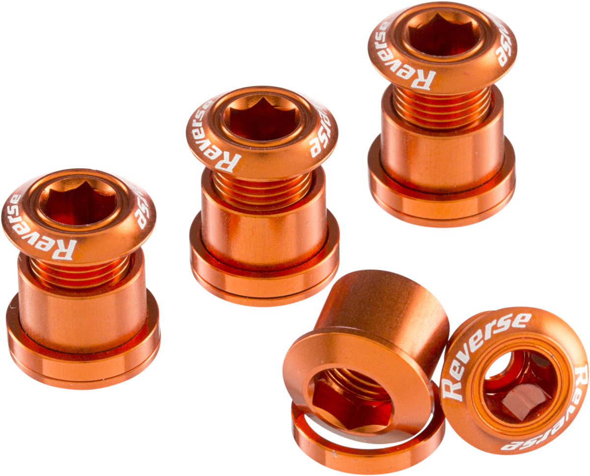 Bicycle Parts Set 4 suruburi angrenaj Reverse Chainring Bolt Portocalii