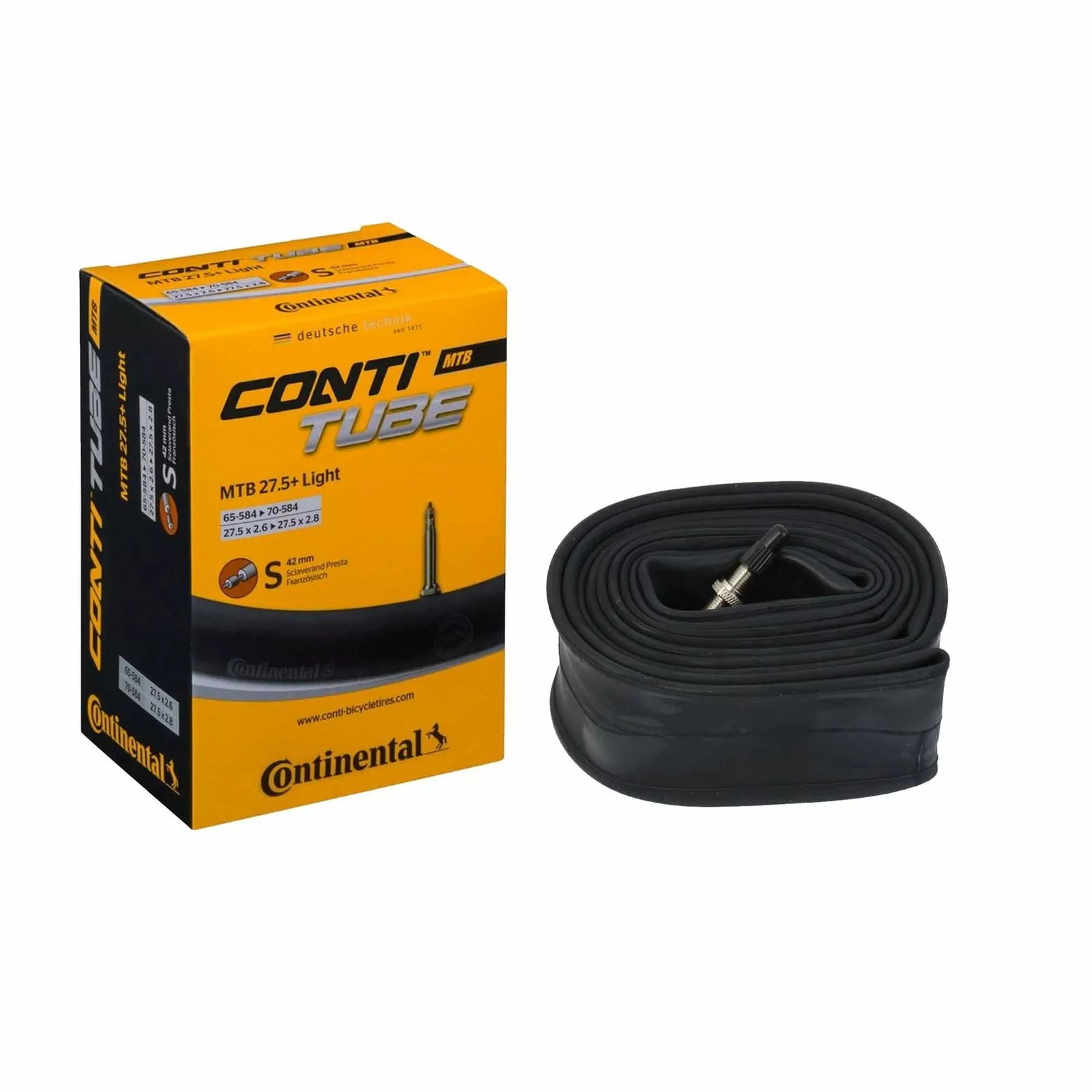 Bicycle Tubes Camera Continental MTB 27.5 Wide Light, 65/70-584, 27.5x2.6-2.8, S42