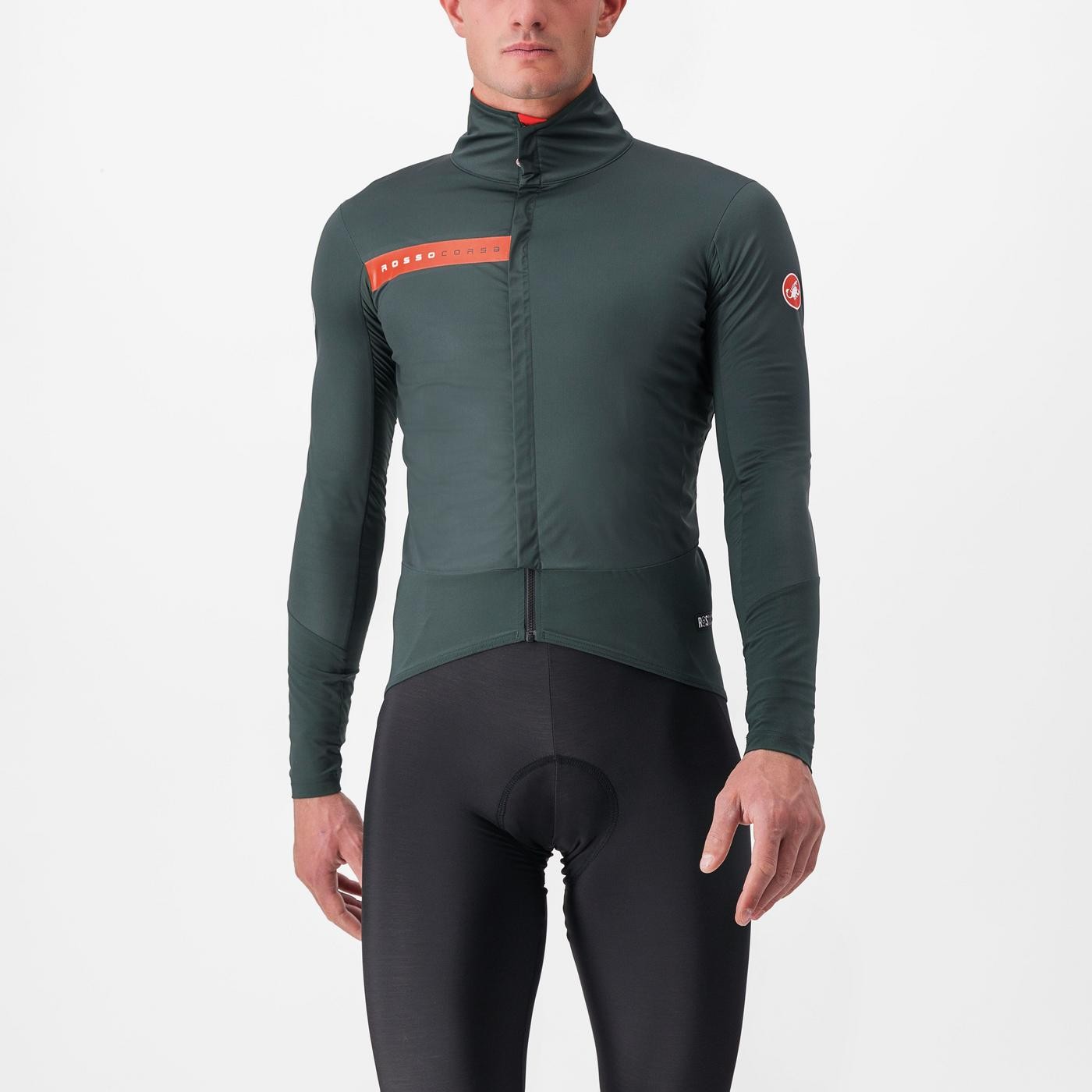 Bicycle Activewear Jacheta Castelli Beta RoS, Verde Rover/Rosu Portocaliu