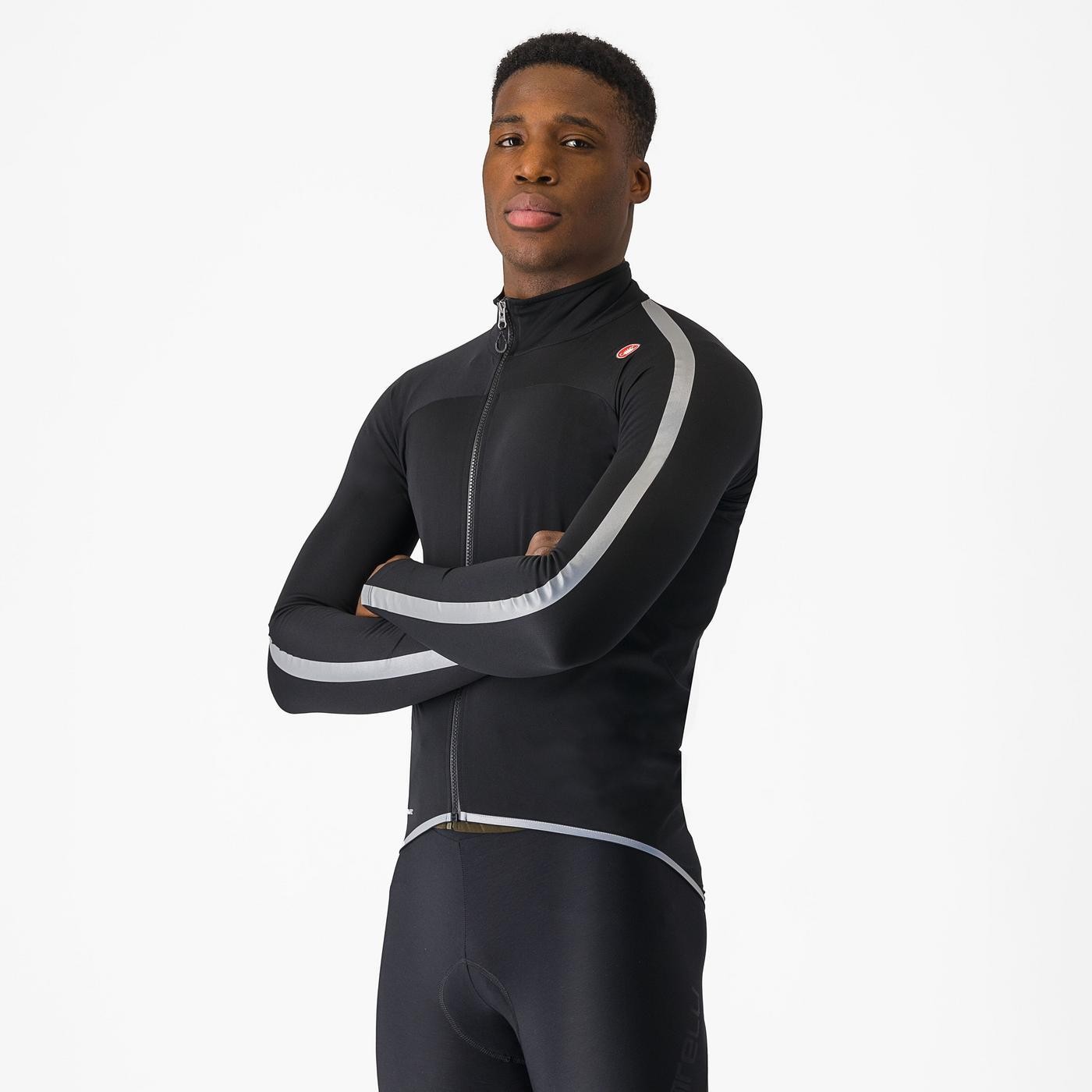 Jacheta de ploaie Castelli Ultra Rain Cape, pentru barbati, negru/argintiu reflex