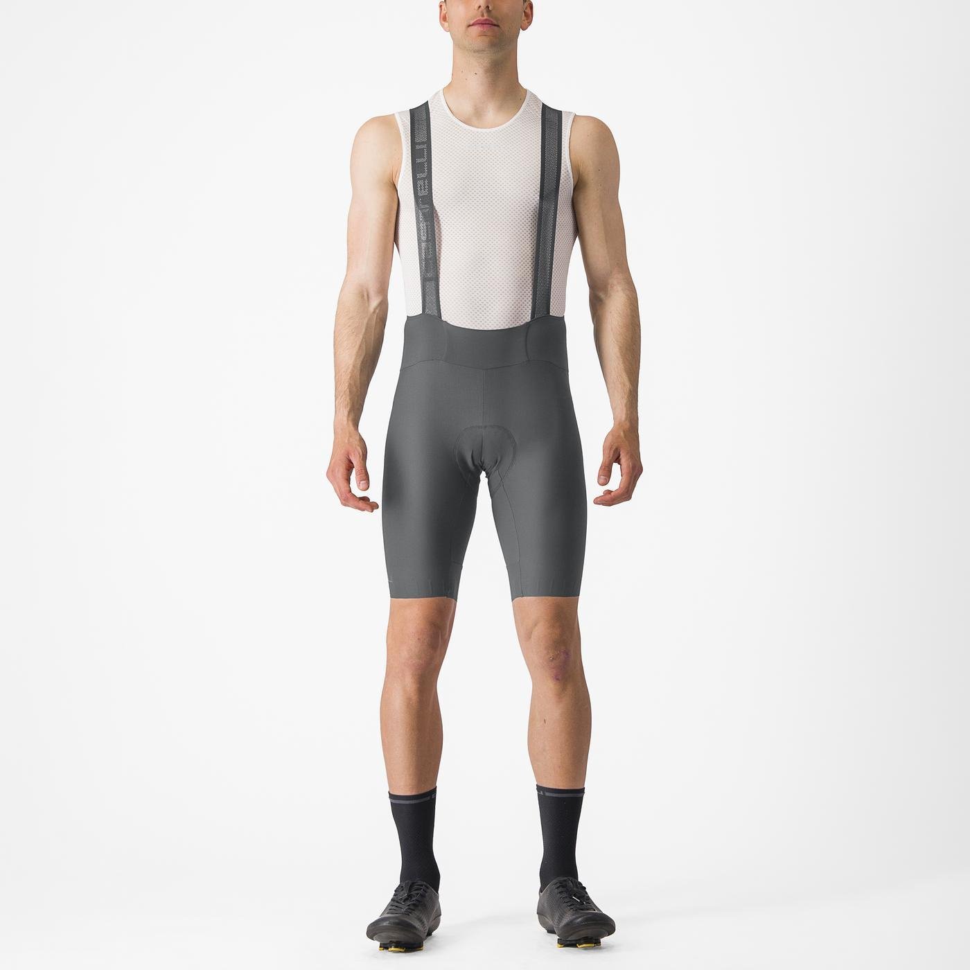 Pantaloni scurti cu bretele Castelli Espresso, Gri Gunmetal