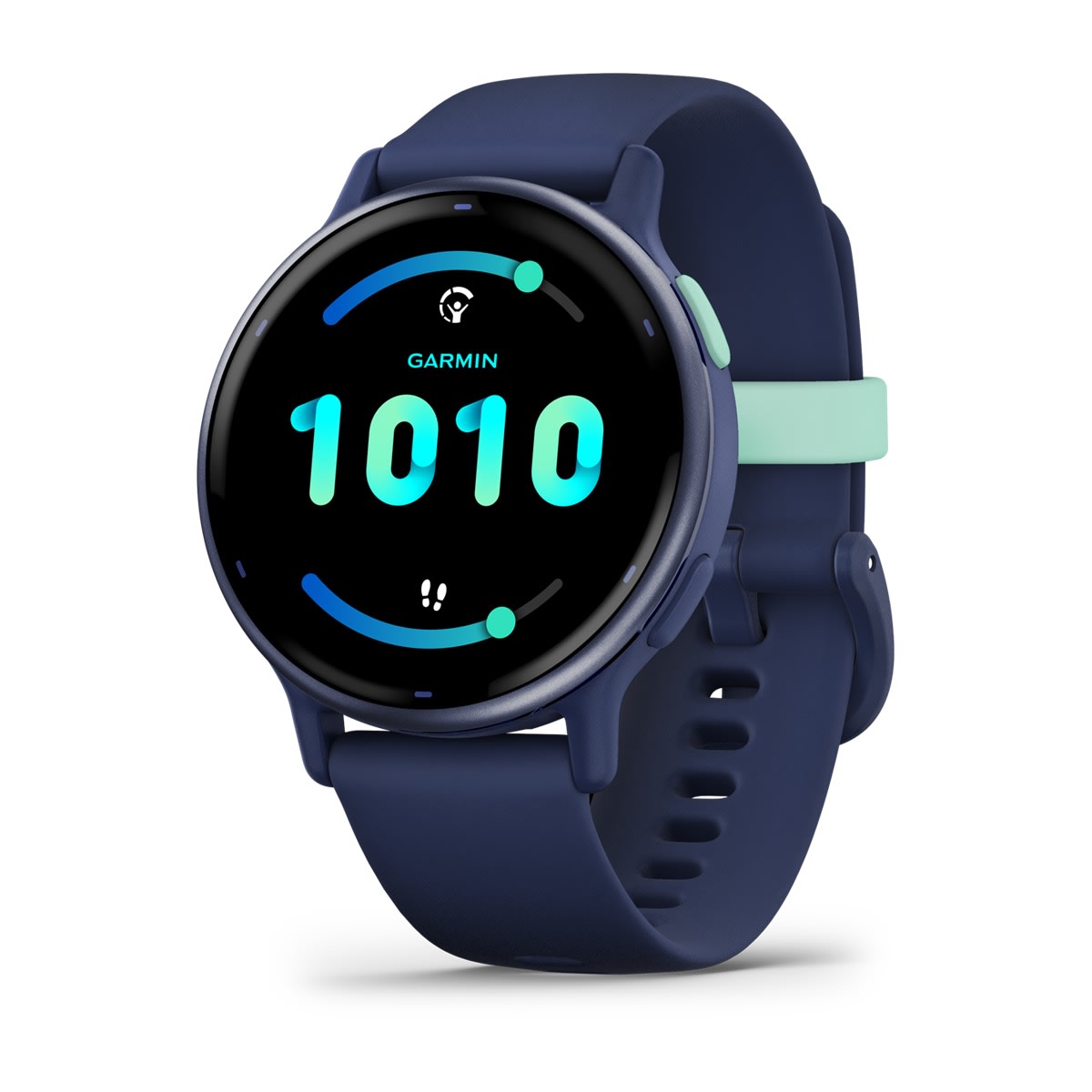 maximag cardio Garmin - Vivoactive 5 smartwatch cu GPS și AMOLED - ramă Metallic Navy din aluminiu - carcasă Navy şi bratara din silicon
