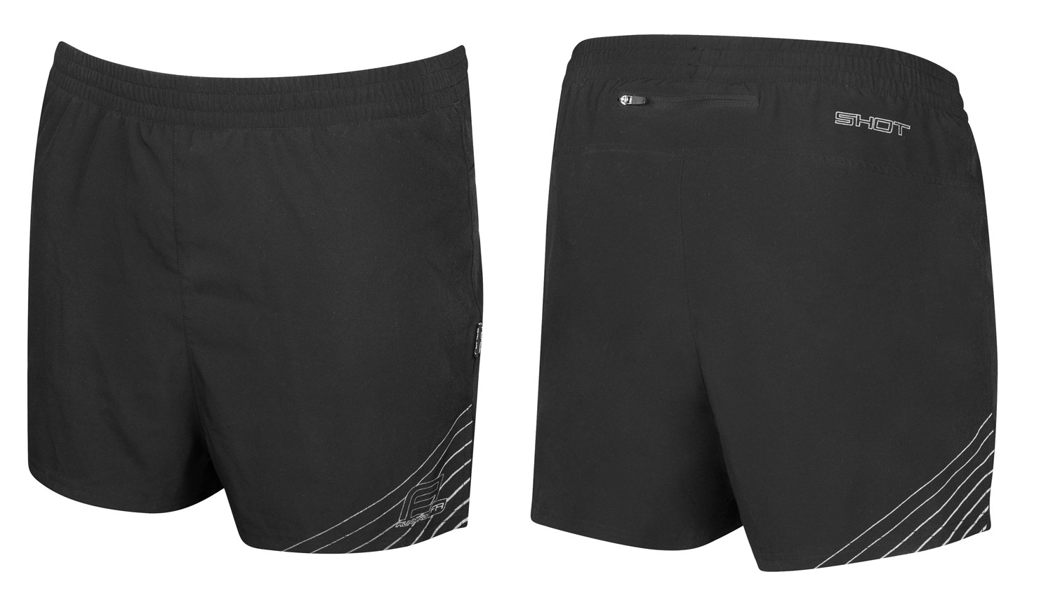 Force Pantaloni alergare Force Run Shot negri