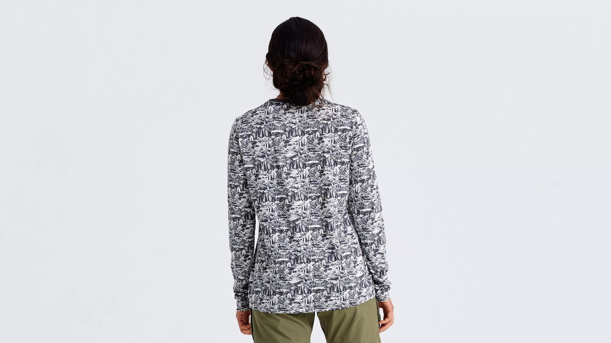 Specialized Tricou Ciclism SPECIALIZED/FJALLRAVEN Women's Cotton Caliswe (L/S) - Basalt/Eggshell
