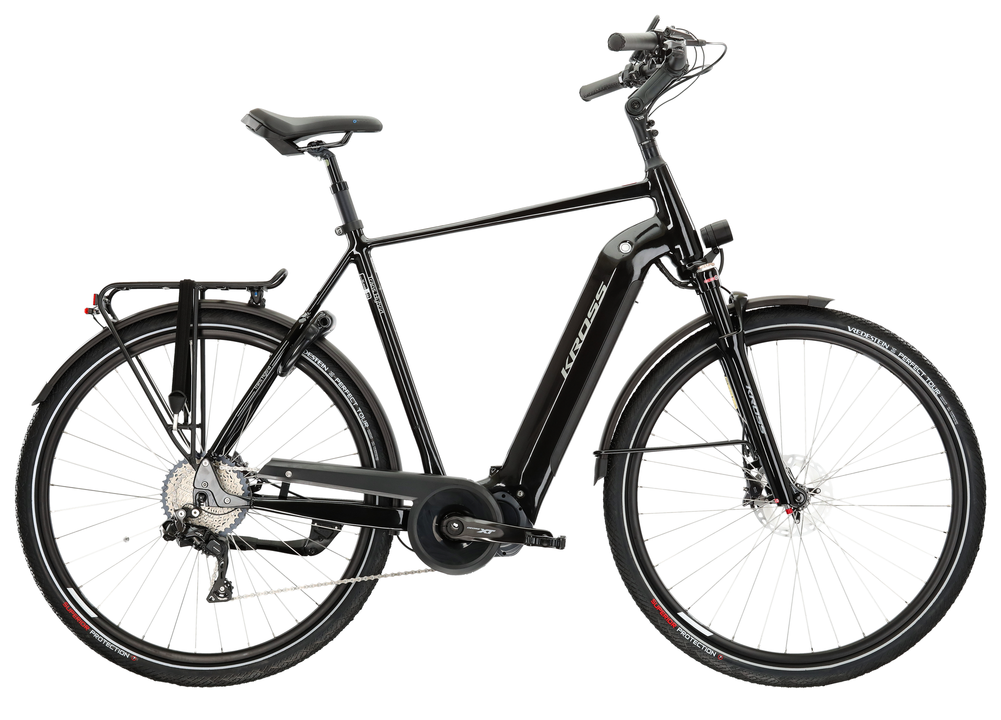 Kross Bicicleta Electrica Trekking Kross Trans Hybrid Prestige 28 inch neagra Shimano Deore xt