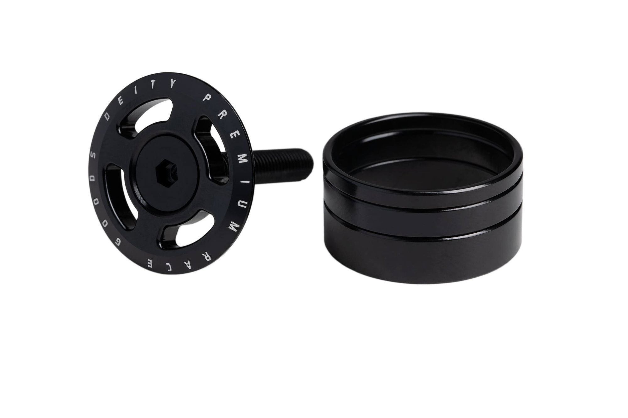 Bicycle Headset Parts Floare Furca cu Capac DEITY Crosshair cu Distantiere - Black