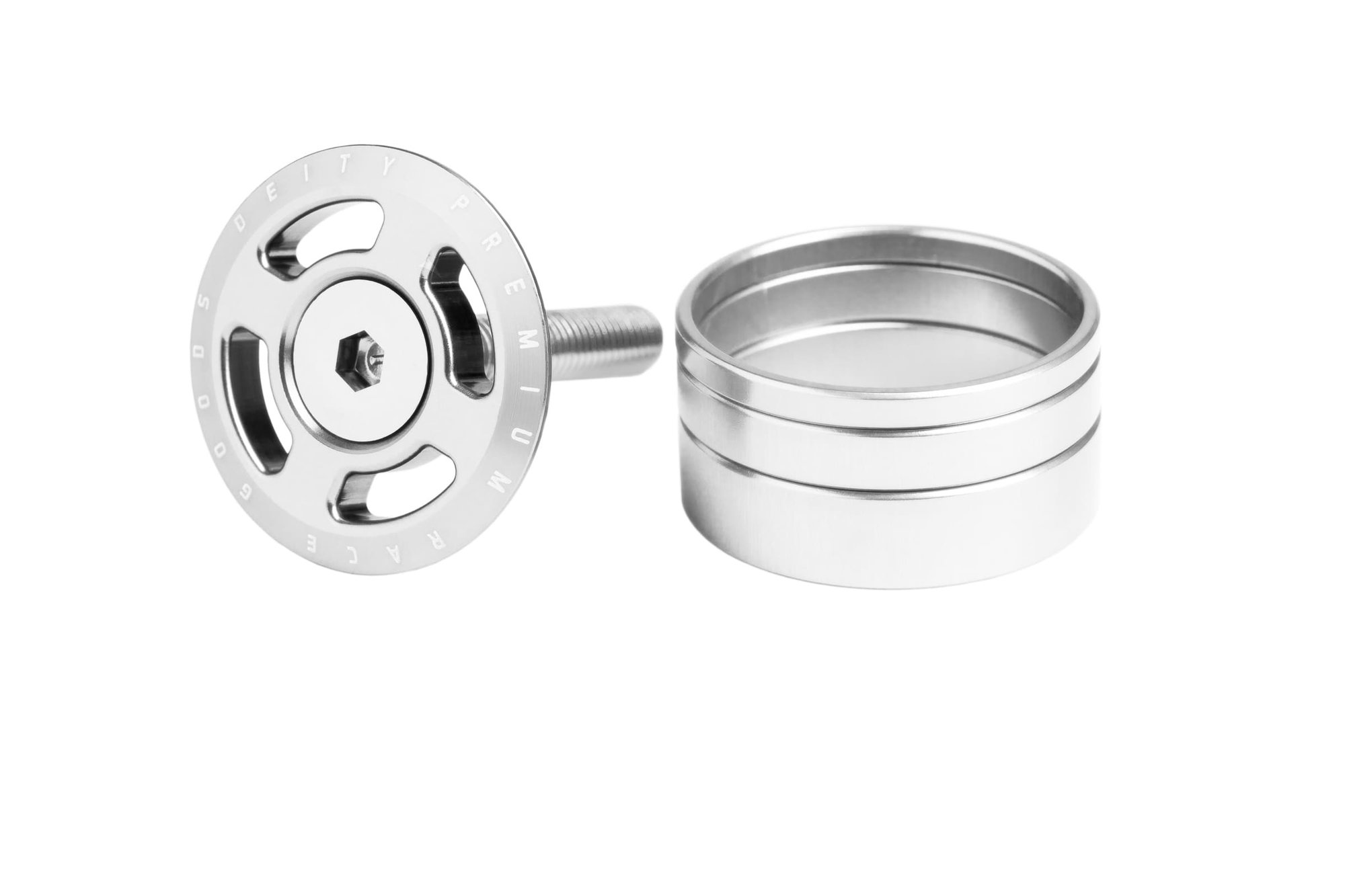Bicycle Headset Parts Floare Furca cu Capac DEITY Crosshair cu Distantiere - Silver
