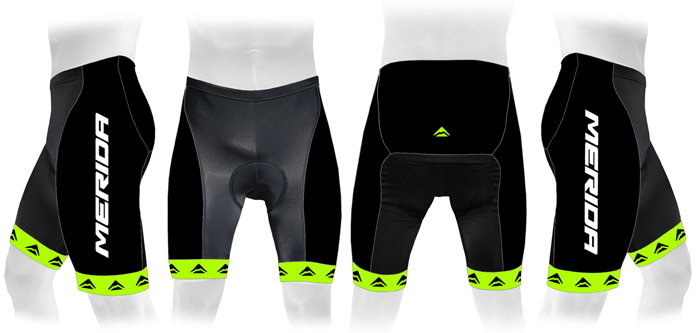 Merida Pantaloni Merida 376 scurt verde/negru fără bretele