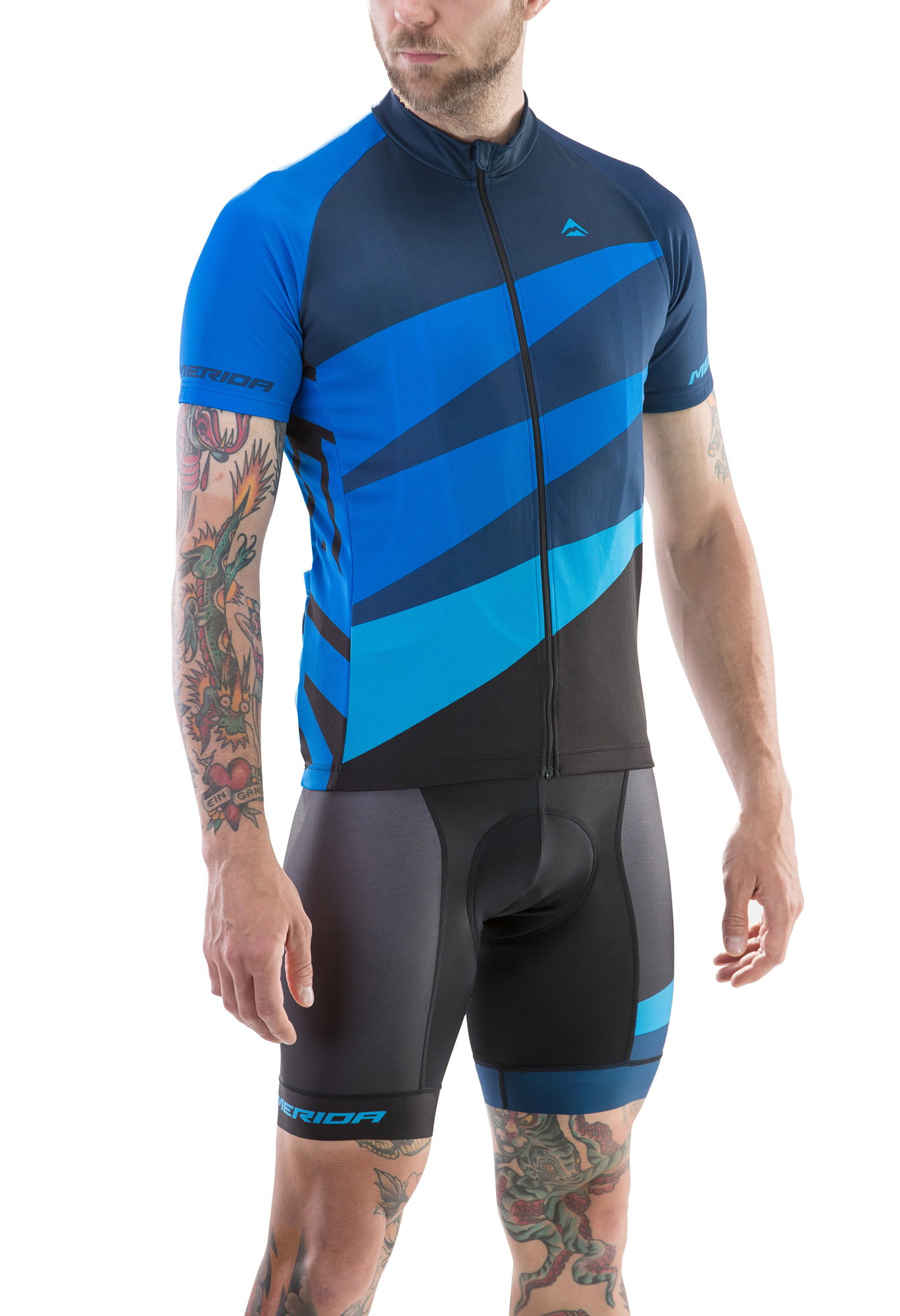 Merida Tricou ciclism Merida Cx Design scurt albastru negru fermoar lung 740122-422