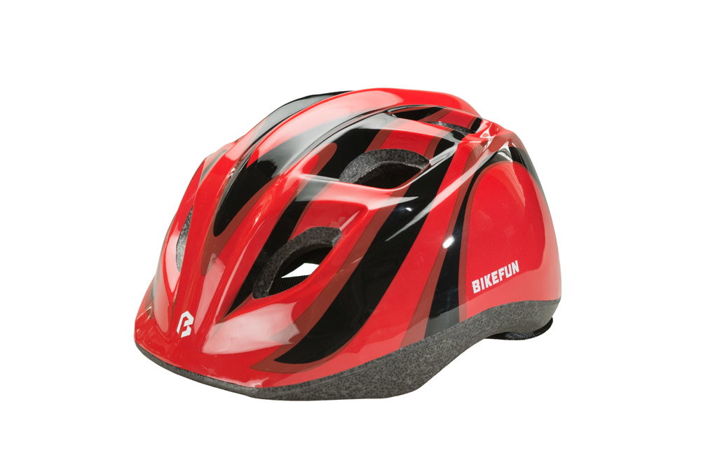 Bikefun Cască Bikefun Junior S roșu/alb 48-52 cm