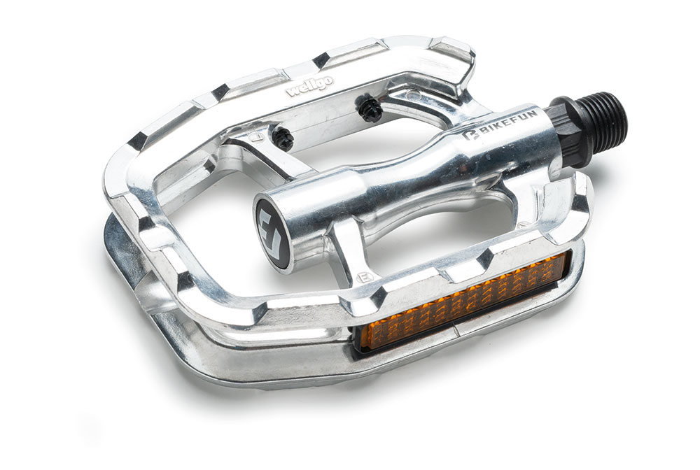 Bicycle Pedals Pedale Bikefun Sole Trekking corp unic alu argintiu - C336Sil