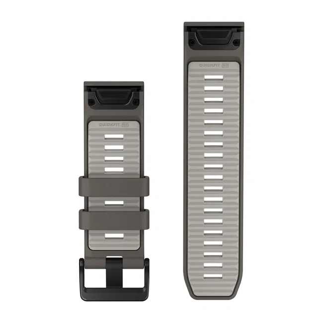 Garmin QuickFit 26 - curea silicon - gri Pebble Gray I Silver Gray