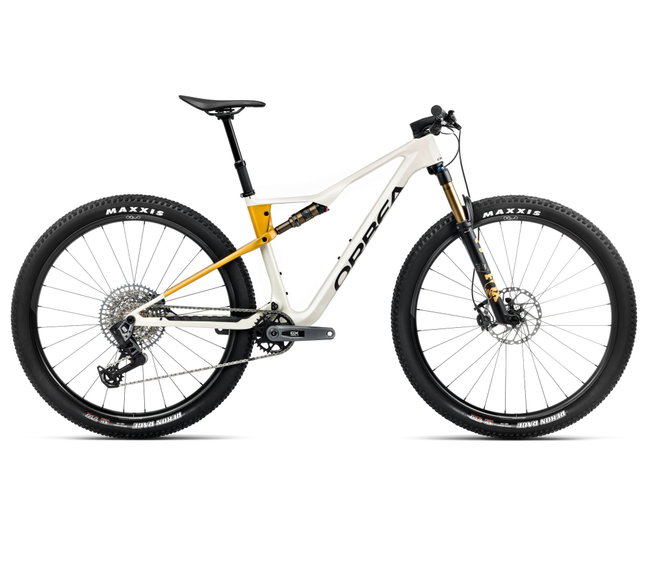 Bicicletă MTB XC full suspension Orbea OIZ M10 AXS - Ivory White (Gloss) | Bumblebee Yellow (Matt)