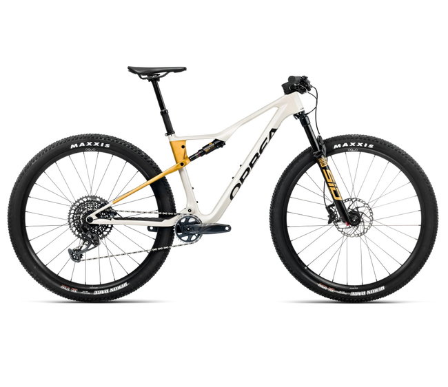 Bicicletă MTB XC full suspension Orbea OIZ M21 - Ivory White (Gloss) | Bumblebee Yellow (Matt)