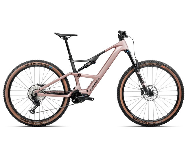 Bicicletă electrică eMTB Trail Orbea RISE SL M20 420W - Desert Rose | Carbon Raw (Matt)