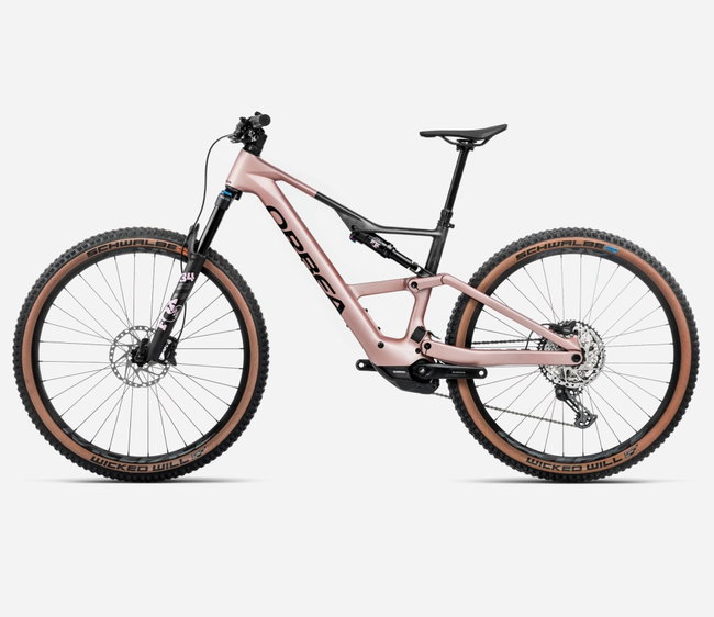 Bicicletă electrică eMTB Trail Orbea RISE SL M20 420W - Desert Rose | Carbon Raw (Matt)