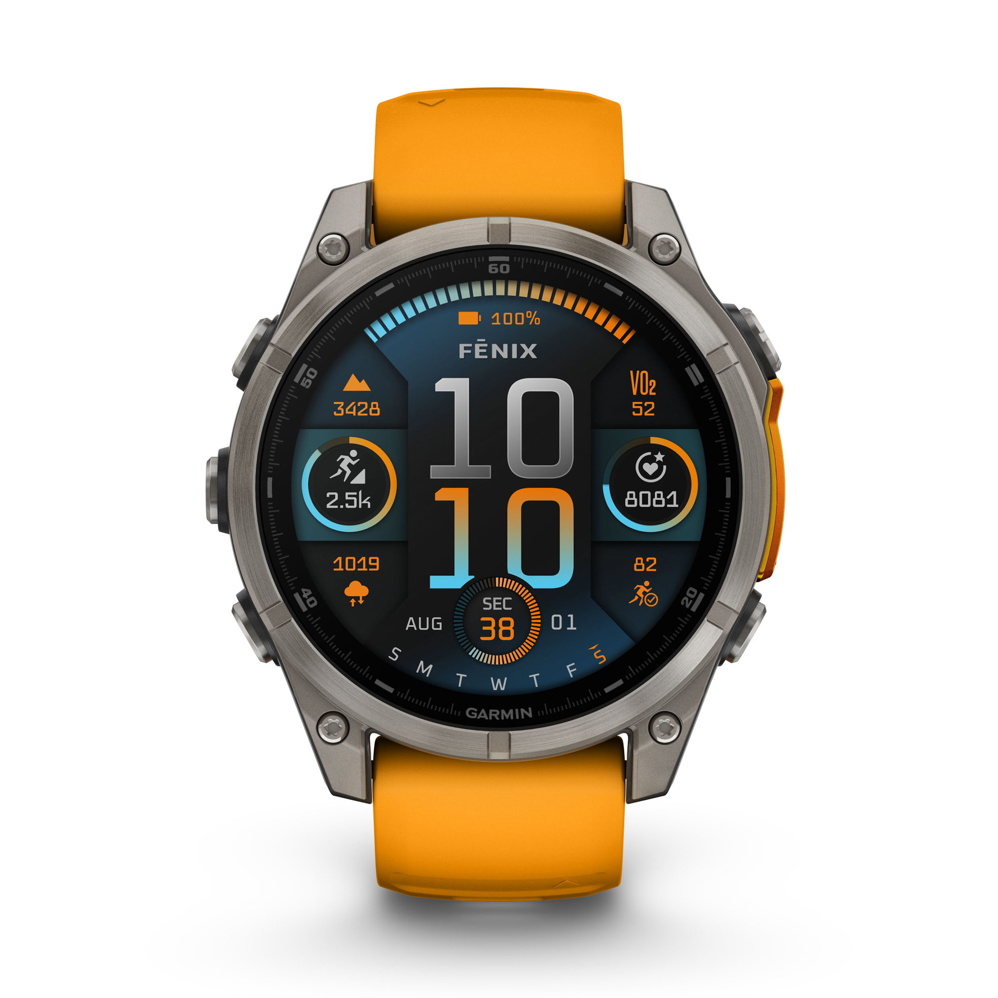 etichete autocolante Garmin fenix 8 AMOLED Sapphire 47mm - smartwatch premium GPS argintiu Titanium