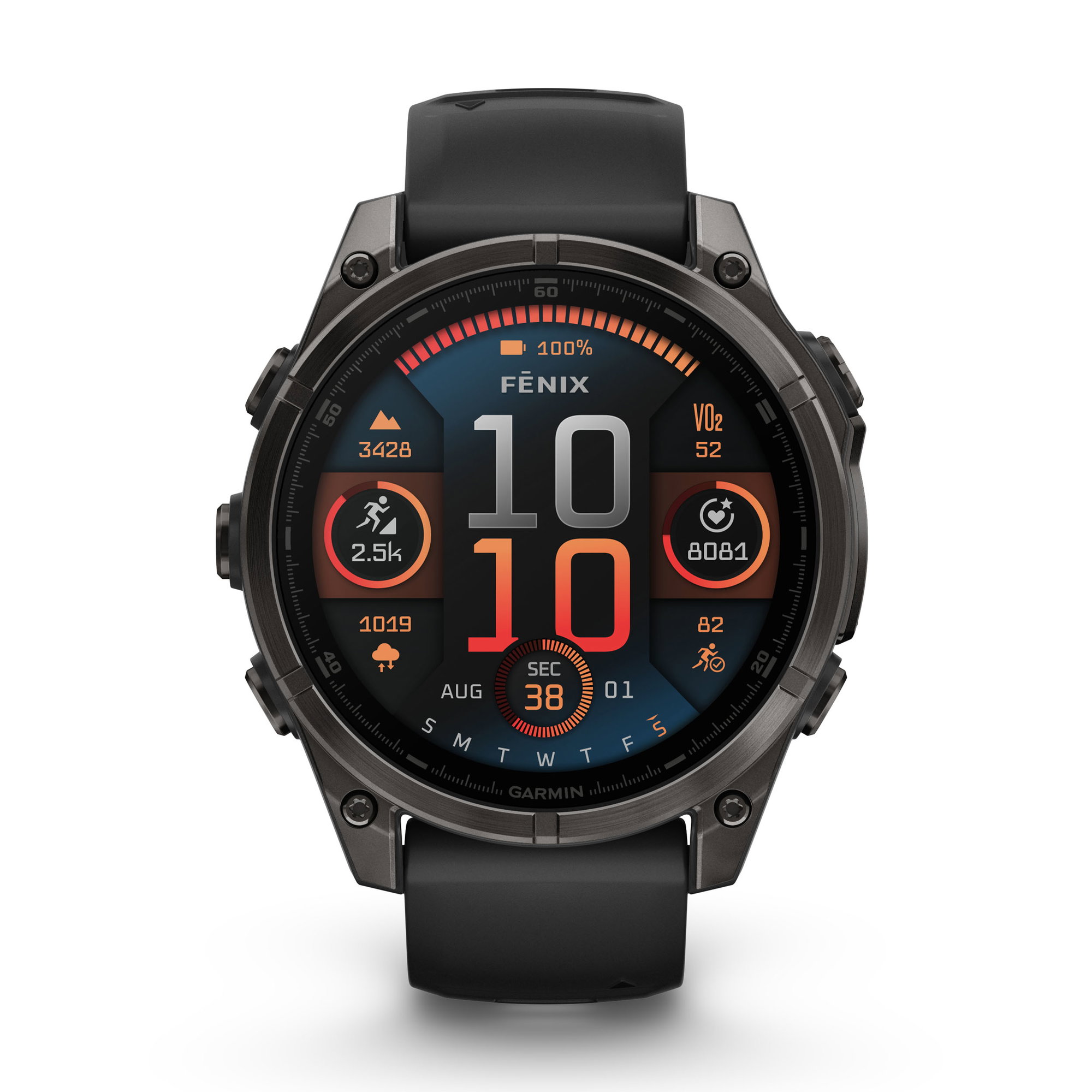 etichete autocolante Garmin fenix 8 AMOLED Sapphire 47mm - smartwatch premium GPS negru Titanium DLC