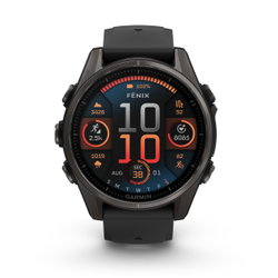Garmin fenix 8 AMOLED Sapphire 43mm - smartwatch premium GPS negru Titanium DLC