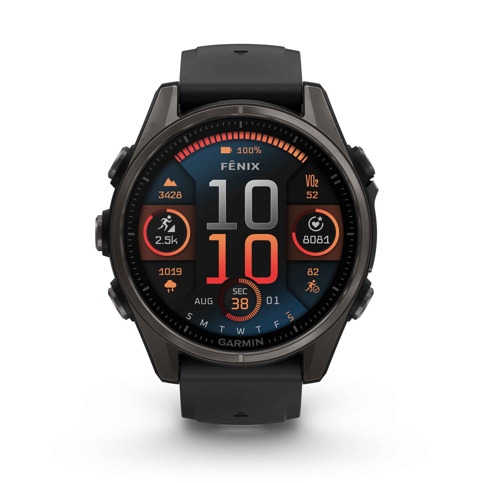 etichete autocolante Garmin fenix 8 AMOLED Sapphire 43mm - smartwatch premium GPS negru Titanium DLC