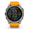Garmin - epix Pro 47mm Gen 2 Sapphire smartwatch premium AMOLED - ramă din titanium si curea din silicon albă