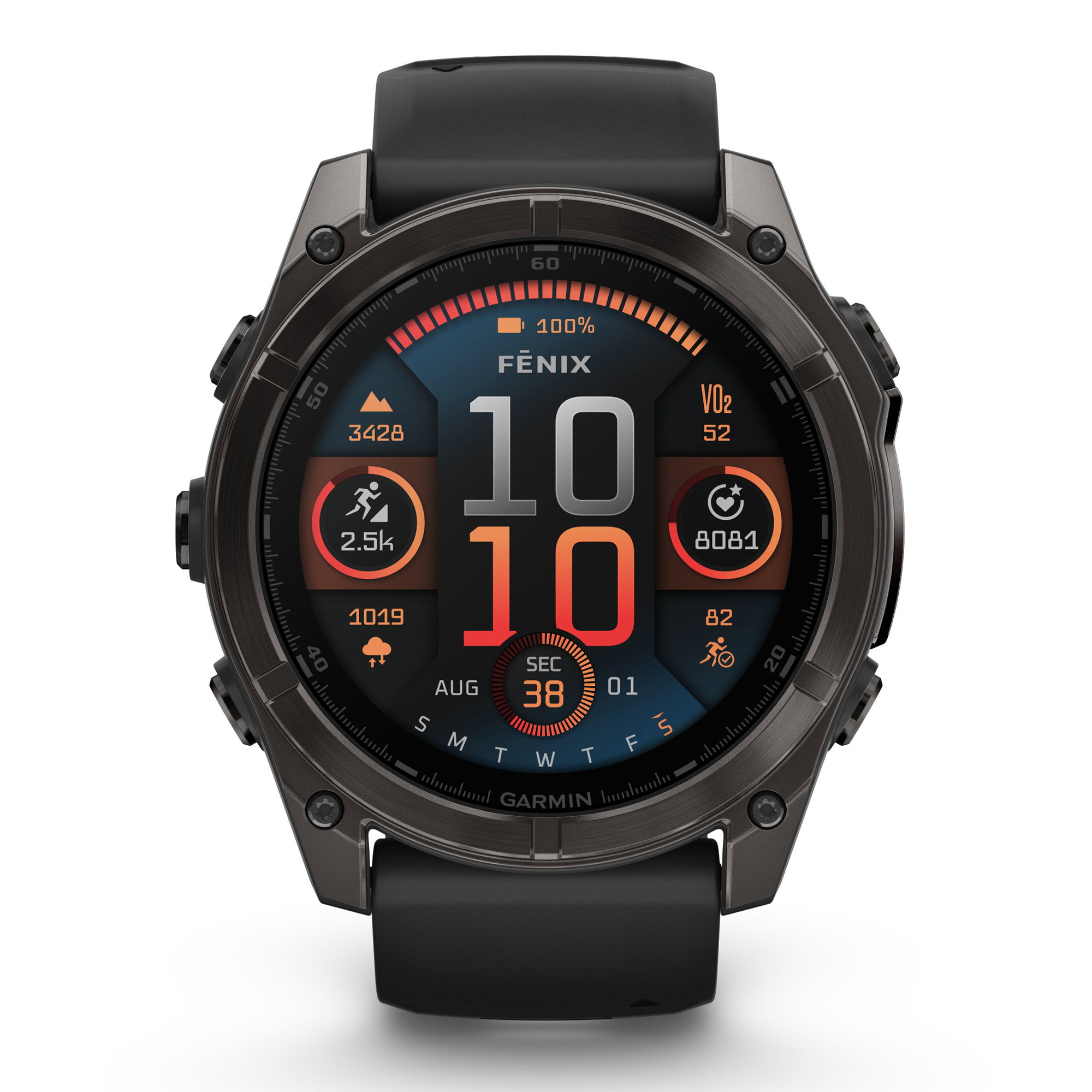 etichete autocolante Garmin fenix 8 AMOLED Sapphire 51mm - smartwatch premium GPS negru Titanium DLC
