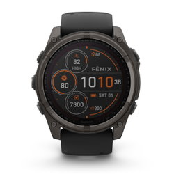 Garmin fenix 8 SOLAR Sapphire 51mm - smartwatch premium GPS negru Titanium DLC
