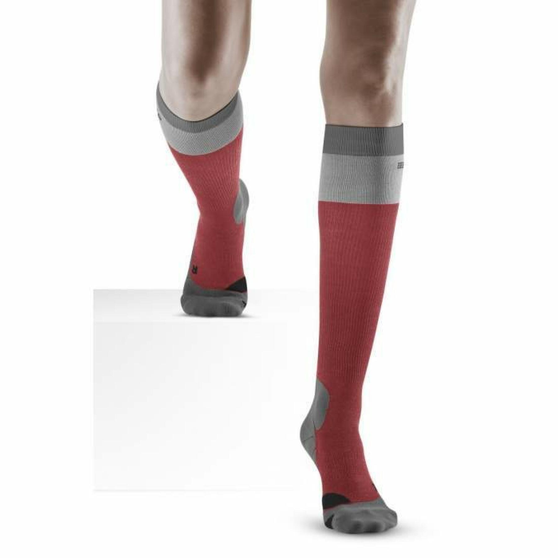 Sporting Goods CEP - sosete compresie inalte - Hiking Light merino Socks W - Berry I Grey