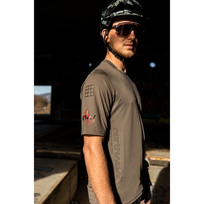 Northwave - Tricou ciclism pentru barbati maneca scurta Bomb jersey - maro deschis nisip