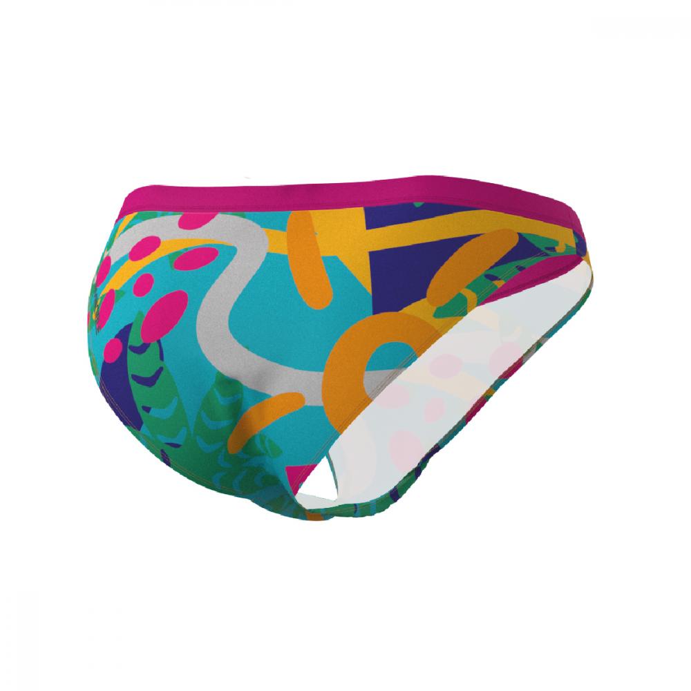Z3R0D - slip Costum baie femei two pieces - rosu galben albastru