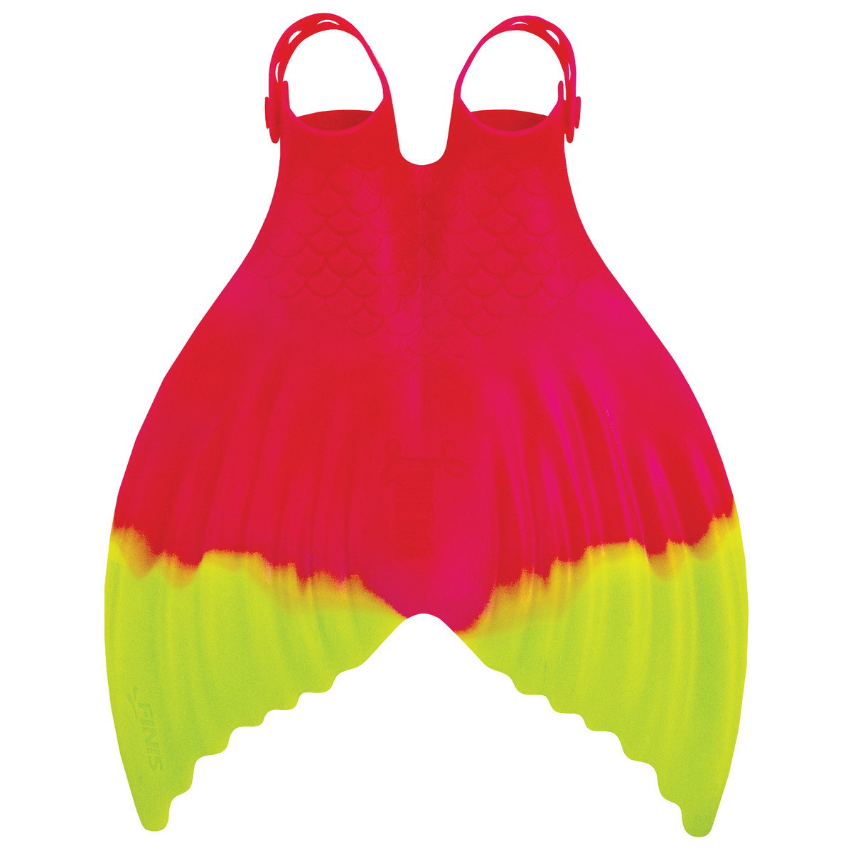 Finis Finis - labe inot adulti Luna Monofin - roz inchis pepene verde fluo
