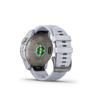 Garmin - epix Pro 47mm Gen 2 Sapphire smartwatch premium AMOLED - ramă din titanium si curea din silicon albă