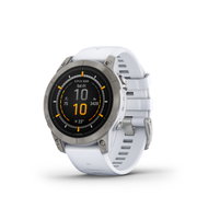 Garmin - epix Pro 47mm Gen 2 Sapphire smartwatch premium AMOLED - ramă din titanium si curea din silicon albă