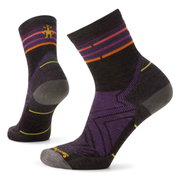 Smartwool - sosete sport Run Zero Cushion Mid Crew socks pentru femei - gri inchis negru visiniu