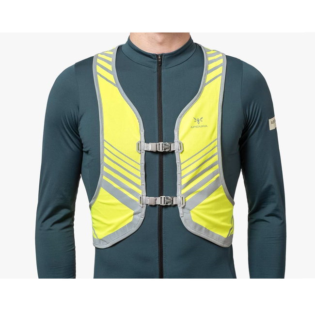 Apidura - vesta reflectorizanta ciclism Packable Visibility Vest, dimensiune L-XL - verde fluo gri