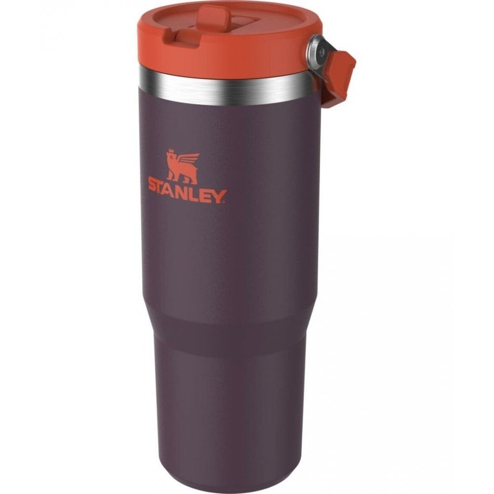 水口晴幸with ROLL OVERS GO STRAIGHT Stanley - termos tip sticla cu pai - Flip Straw Tumbler - alb