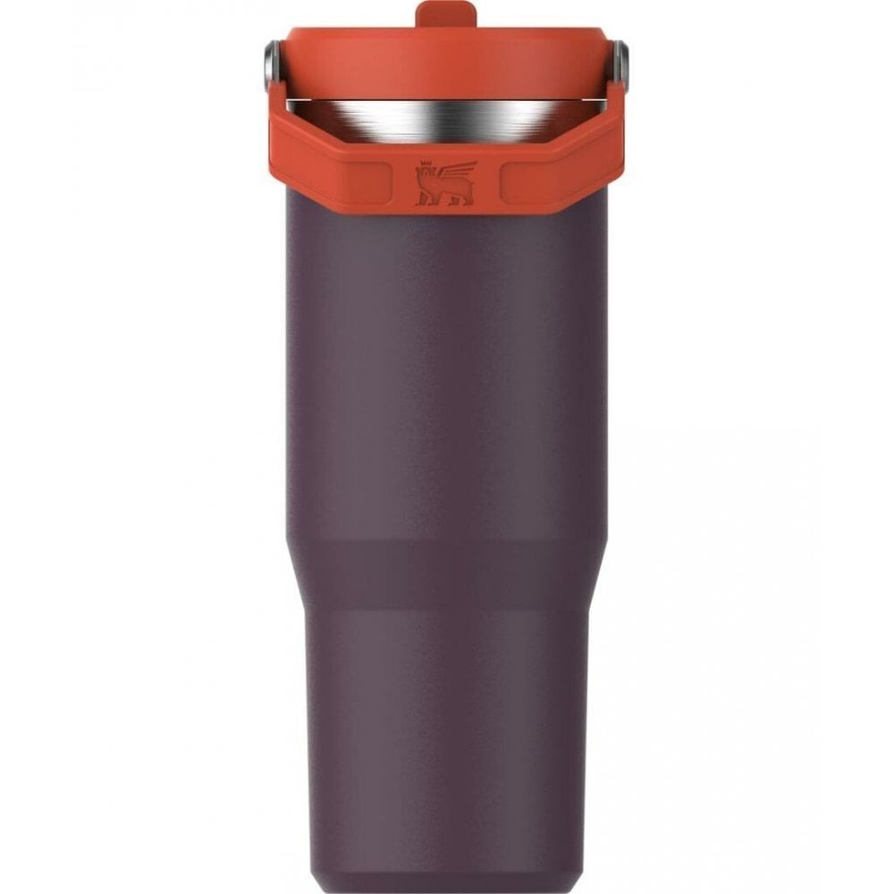 水口晴幸with ROLL OVERS GO STRAIGHT Stanley - termos tip sticla cu pai - Flip Straw Tumbler - alb